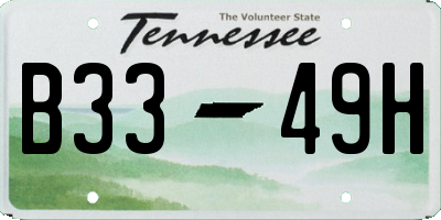 TN license plate B3349H