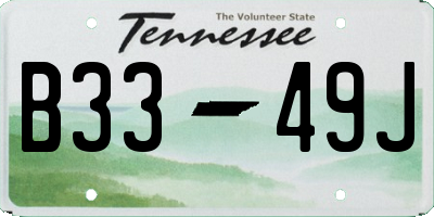 TN license plate B3349J