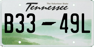 TN license plate B3349L