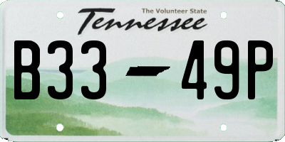 TN license plate B3349P