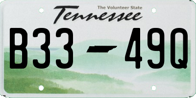 TN license plate B3349Q