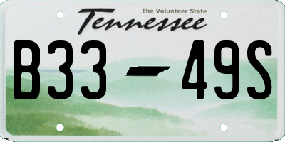 TN license plate B3349S