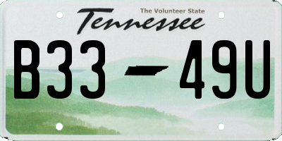 TN license plate B3349U