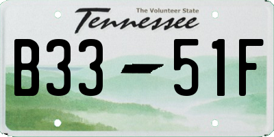 TN license plate B3351F