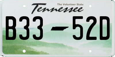 TN license plate B3352D