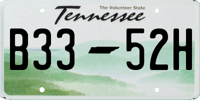 TN license plate B3352H