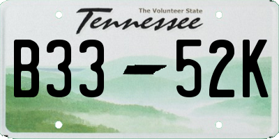 TN license plate B3352K