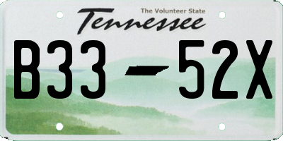 TN license plate B3352X