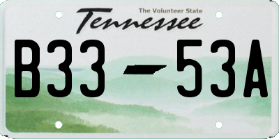 TN license plate B3353A