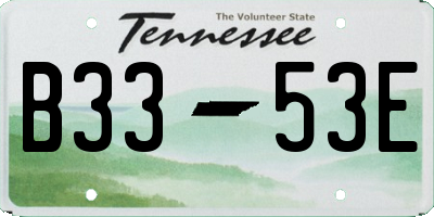 TN license plate B3353E