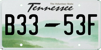 TN license plate B3353F