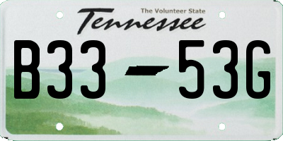 TN license plate B3353G