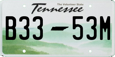 TN license plate B3353M