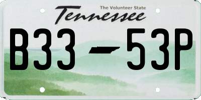 TN license plate B3353P