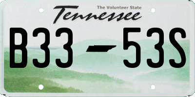 TN license plate B3353S