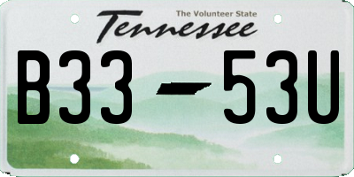 TN license plate B3353U