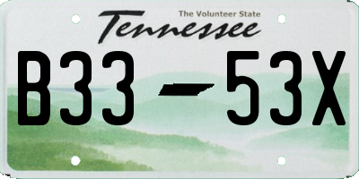 TN license plate B3353X