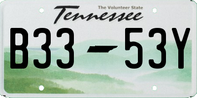 TN license plate B3353Y
