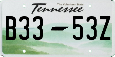 TN license plate B3353Z