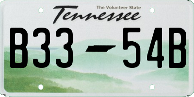 TN license plate B3354B