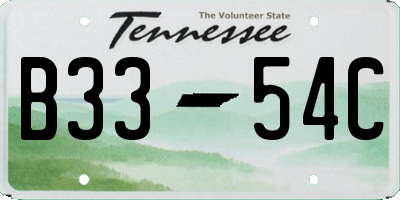 TN license plate B3354C