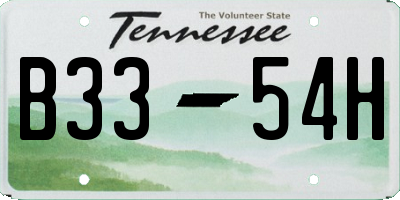 TN license plate B3354H