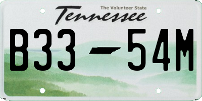 TN license plate B3354M