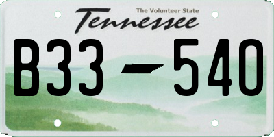 TN license plate B3354O