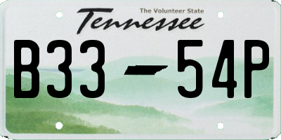 TN license plate B3354P