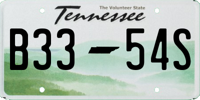 TN license plate B3354S