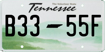 TN license plate B3355F