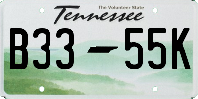 TN license plate B3355K