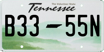TN license plate B3355N