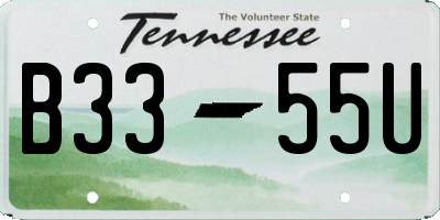 TN license plate B3355U