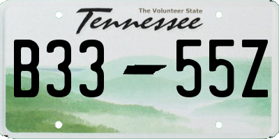 TN license plate B3355Z