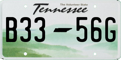 TN license plate B3356G