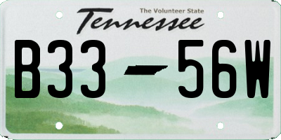 TN license plate B3356W
