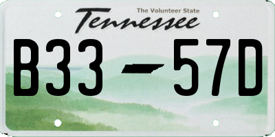 TN license plate B3357D
