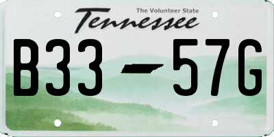 TN license plate B3357G