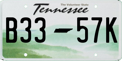 TN license plate B3357K