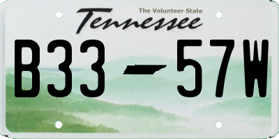 TN license plate B3357W