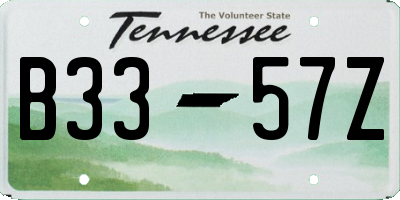 TN license plate B3357Z