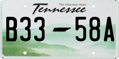TN license plate B3358A
