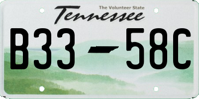 TN license plate B3358C