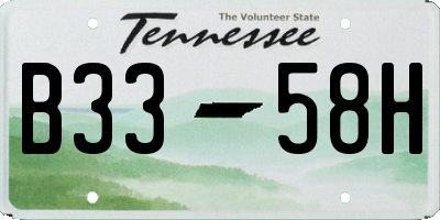 TN license plate B3358H