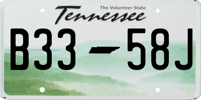 TN license plate B3358J