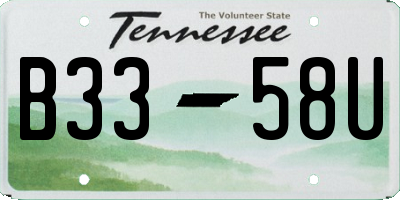 TN license plate B3358U