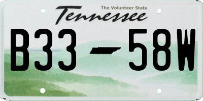 TN license plate B3358W