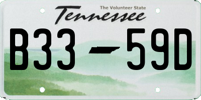 TN license plate B3359D