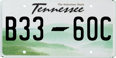 TN license plate B3360C